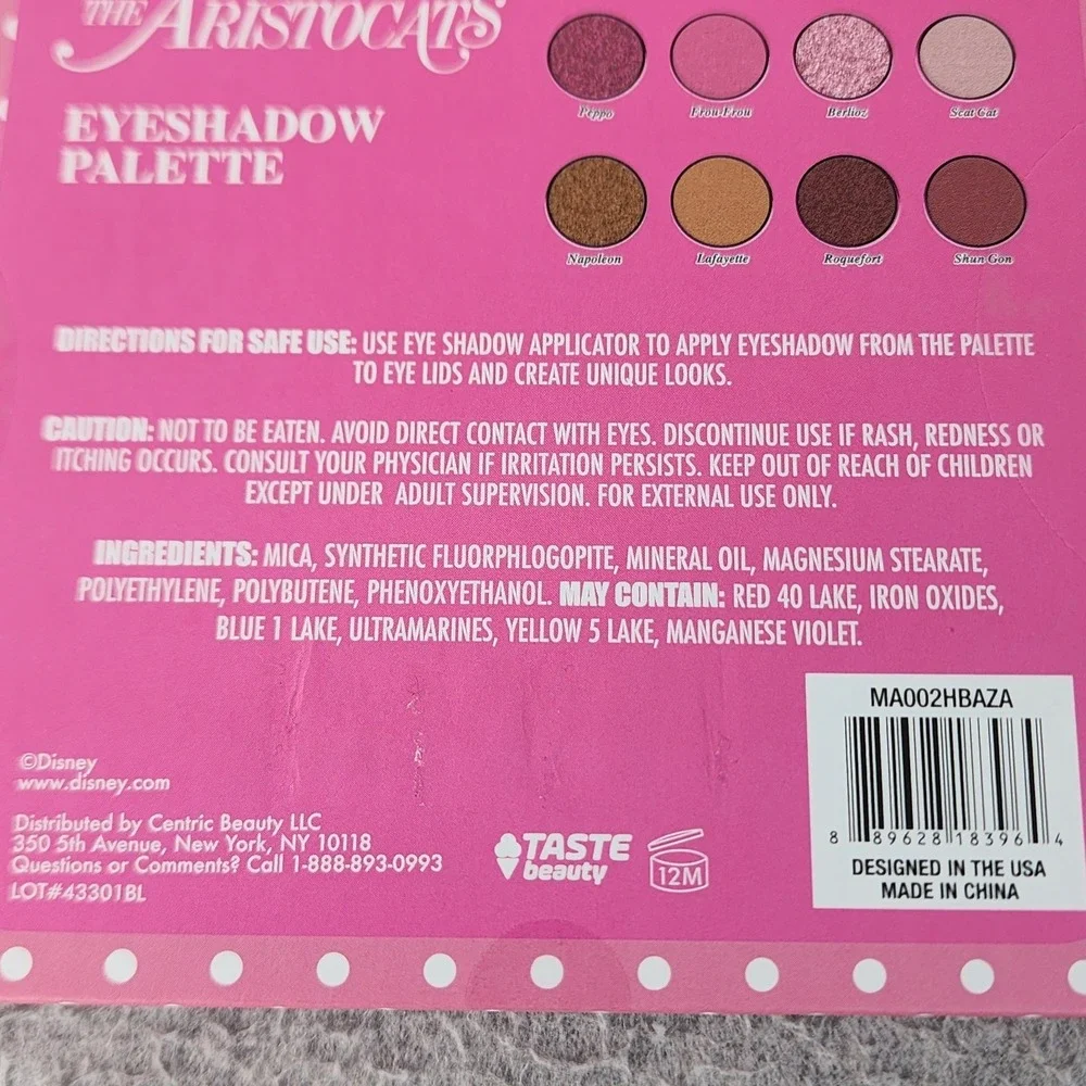Disney Aristocats‎ Marie 12 Eyeshadow Palette Eye Shadow 0.48 Oz Taste Beauty